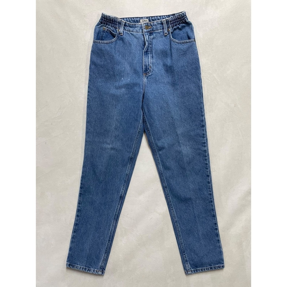 LL Bean Original Fit Relaxed Jeans Womens 10 MT Blue Denim High Rise Straight